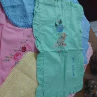 فروش رومیزی ترمه و روبالشی نخی قدیمی|پرده، رانر، رومیزی|خلخال, |دیوار