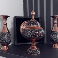شکلات خوری و گلدان سنتی مینا کاری