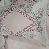 لحاف دونفره و دو بالش گلدوزی صورتی بسیارزیبا ونفیس