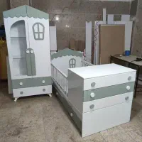 تخت و کمد کودک(مدل کلبه)
