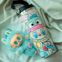 تراول ماگ 900 میل دسته دار و نی دار لبوبو