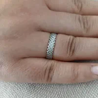 انگشتر نقره طرح پرنسس