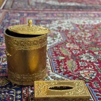 جای دستمال و سطل آشغالی درب دار