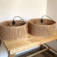 لوستر آباژور رافیا مکرومه کافی شاپ|لوستر و چراغ آویز|یزد, |دیوار