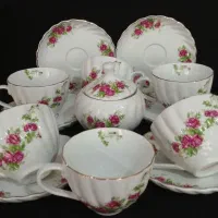 ظروف پذیرایی گلسرخی|ظروف سرو و پذیرایی|اصفهان, همدانیان|دیوار