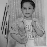 تابلونقاشی چهره سیاه قلم رنگ روغن طراحی فانتزی