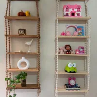شلف مکرومه استند کتابخانه دکوری آینه