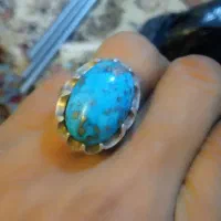 انگشتر نقره فیروزه کرمان سایز بزرگ