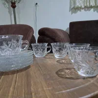 فنجان ونعلبکی بلوری