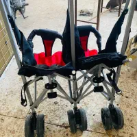 کالسکه دوقلو عصایی در حد نو