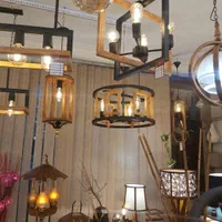 لوستر مدرن چوب و فلز|لوستر و چراغ آویز|اصفهان, مصلی|دیوار