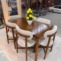 میز ناهار خوری چوب راش و فلز