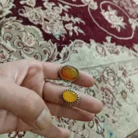 انگشتر قدیمی رکاب پنبه ای سنگ یمن شمایل ،