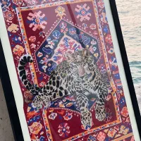 تابلو نقاشی حرفه‌ای پلنگ ایرانی - اثر هنری خاص