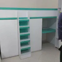 کمد و تخت کودک دو طبقه (کلبه)|تخت و سرویس خواب|مبارکه, |دیوار