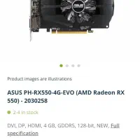 کارت گرافیک RX550 GAMING 4G 4K ASUS EVO|قطعات و لوازم جانبی رایانه|تهران, تولید دارو|دیوار