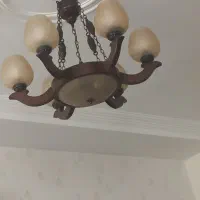 لوستر چوبی شش شعله دو عدد