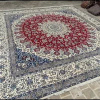 فرش ابریشمی بافت نایین مربعی 33 متری|فرش|میانه, |دیوار