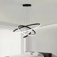 لوستر مدرن 3 حلقه گرد|لوستر و چراغ آویز|همدان, |دیوار