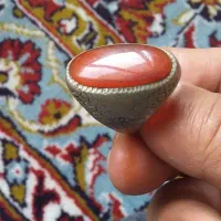 انگشتر،عقیق سرخ،خطی،عقیق زرد یمن،قدیمی