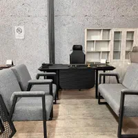 مبلمان اداری کرم قهوه ای پارچه ای چرم|دفتر کار|آران و بیدگل, |دیوار