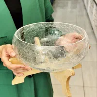 میوه شیرینی شکلات آجیل خوری شیشه ای آبگز پایه چوبی|ظروف سرو و پذیرایی|مشهد, توس (بلوار توس)|دیوار