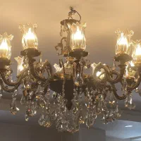 لوستر ۱۰ شاخه کلاسیک برنجی