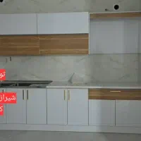 کابینت ترکیبی سفید عسلی جذاب کد ۹۰۸۷۰