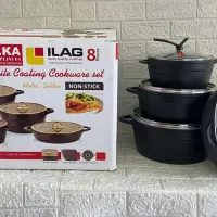 سرویس قابلمه ۸ پارچه گرانیت کف چدن پرداخت درب منزل