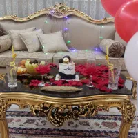 سرویس کامل  تخت پاتختی و میز آرایش   و مبل چوبی