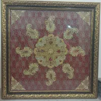 تابلو نفیس ترمه سرمه دوزی پرکار