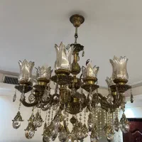 ۲عدد لوستر جنس برنجی کیفیت عالی ۱۲ شاخه تمیز وسالم|لوستر و چراغ آویز|تهران, نیروی هوایی (پیروزی)|دیوار