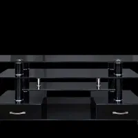 زیر تلویزیونی شیشه ای مشکی