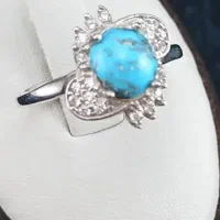 انگشتر فیروزه نقره عیار بالا با روکش طلا|جواهرات|اصفهان, شهرک ولیعصر|دیوار