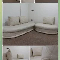 مبل ۶نفره چرم سفید