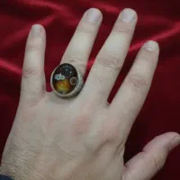 انگشترعقیق سلطانی باباقوری کهنه کلکسیونی مصور