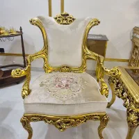 مبلمان ۹ نفره استیل چوب راش ورق طلا برای جهازیه|مبلمان خانگی و میز عسلی|مشهد, شهید فرامرز عباسی|دیوار