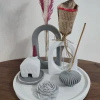 ست دکوری گلدان جاشمعی و جا عودی