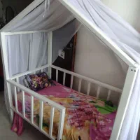 تخت دخترونه با تشک طبی|تخت و صندلی بچه|اسلامشهر, شاطره|دیوار