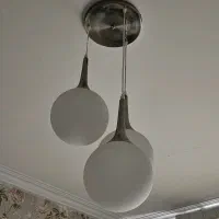لوستر حبابی مات ۳ تایی و یک عدد حبابی تمام استیل|لوستر و چراغ آویز|مشهد, وکیلآباد|دیوار