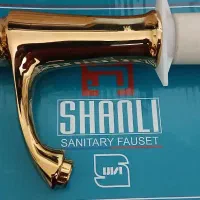 شیر روشویی شانلی طلایی پایه بلند