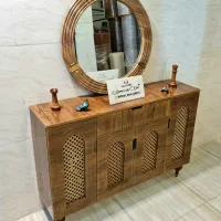 آینه و کنسول مدل حصیری وکیوم با آیینه قیمت اصلی