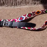 کمربند گلیمی با چرم طبیعی