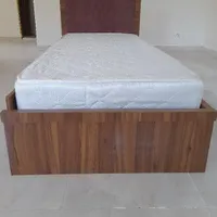 تخت خواب یک نفره ام دی اف با تشک کارکرد در حد نو|تخت و سرویس خواب|کلاچای, |دیوار