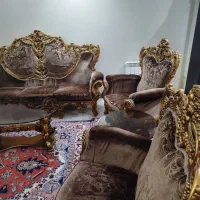 مبلمان سلطنتی قهوه ای طلایی + غذاخوری|مبلمان خانگی و میز عسلی|تهران, امیریه|دیوار
