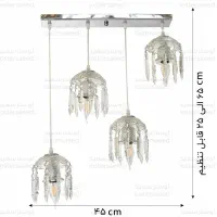 لوستر خطی لاینر آویز کریستالی باکارات در سه رنگ|لوستر و چراغ آویز|دابودشت, |دیوار