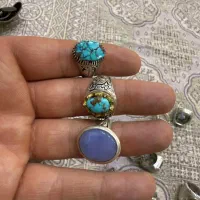 انواع انگشتر و گردبن نقره فیروزه اصلی و شجر و غیره|زیورآلات و اکسسوری|مریوان, |دیوار