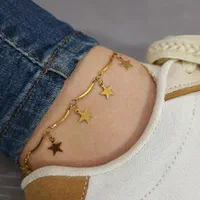 پابند آویز ستاره، استیل رنگ ثابت، مشابه طلا