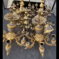 شمعدان لوستر و آینه( لوستر خراب وسالم ))