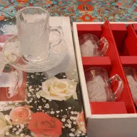 استکان و نعلبکی ۶ نفره سوگا اصل ژاپن - طرح گل رز|ظروف سرو و پذیرایی|تهران, استخر|دیوار